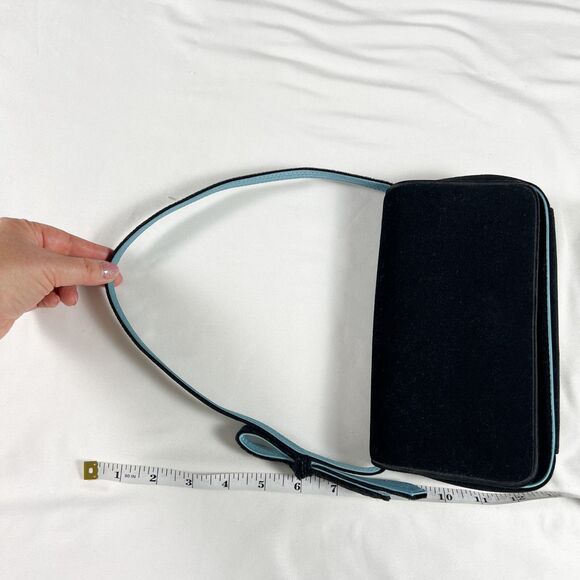 Vintage Liz Claiborne Y2K Velvet Mini Purse Bag Whimsigoth Going Out Party Bow - Picture 13 of 13